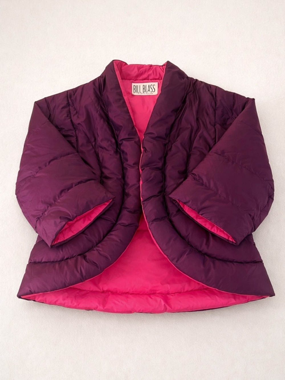Bill Blass Vintage Down Cocoon Jacket Plum Pink USA